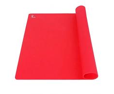 Antiadherente tapete de silicona de doble grosor/estera para hornear extra grande para colchoneta antideslizante resistente al calor, protector de encimera,estera de arte y manualidades 60×40cm Rojo