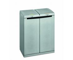 Terry - Armario Eco Cab 2, gris cielo, recogida selectiva, largo 68 x profundo 39 x alto 88,7 cm