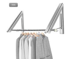 hblife Acero Inoxidable Perchero de Pared De Ropa Aluminio Modelo Percha Plegable Gancho para Ahorrar Espacio