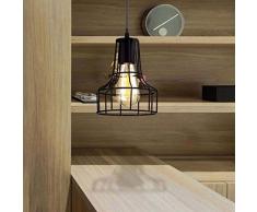 2x E27 Industrial Colgante de Luz, Retro Araña de Jaula Metal Vintage Lámpara de Techo, Moderna Iluminación Colgante para Loft Restaurante Coffee Bar