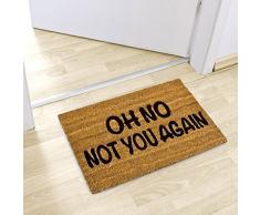 Relaxdays â Felpudo OH NO Not You Again para la Entrada de su hogar Hecho de Fibras de Coco y PVC con Medidas 40 x 60 cm Antideslizante Elemento Decorativo, Color Natural