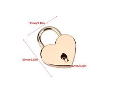 Juego de 2 pequeños candados en forma de corazón con candado de metal y llave para joyero, caja de almacenamiento, diario, libro de San Valentín