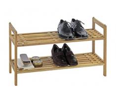 WENKO Zapatero Norway - 2 repisas, Madera de nogal, 69 x 40.5 x 27 cm, Nogal