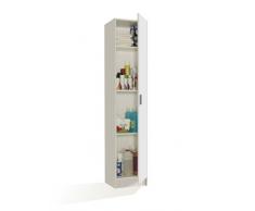FORES - 007141O - Mueble armario multiusos 1 puerta, color Blanco, medidas: 182 x 37 x 37 cm de profundidad