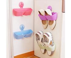 hkfv nueva creativo plástico accesorio de tienda de conveniencia Flip Flop zapatos de pared estante de exhibición soporte estante zapatero armario organizador, Rosa, 25*7*8cm/9.84*2.76*3.15 inch