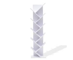Rebecca Mobili Estantes para Libros Blanco, Estante Moderno, 10 estantes, Madera MDF, para Estudio Oficina hogar - Medidas: 160 x 44,5 x 22 cm (AxANxF) - Art. RE4584