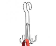 InterDesign Classico - Organizador de accesorios dentro del armario, para colocar del barral, organiza corbatas, cinturones, carteras de mano, bijouterie, 4 ganchos, color cromado