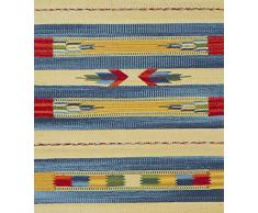 Jute & Co. Kilim - Alfombra tapete (algodón, Tejido a Mano, 60 x 120 cm), Multicolor