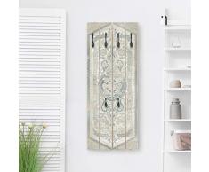 Bilderwelten Perchero de Madera Wood Panel Persian Vintage IV - Ganchos Negros 100x40 cm