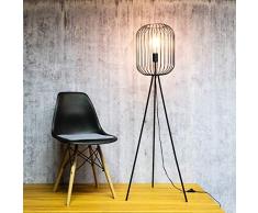 Lámpara de pie negra de metal · Lámpara de salón en diseño industrial · Lámpara de diseño de metal · Negro moderna