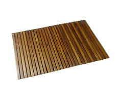 vidaXL Alfombra Cuarto Baño 80x50 cm Felpudo Madera de Acacia Tapete de Suelo