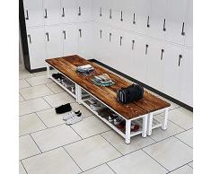Banco Banco, Madera Vieja, Forjado Hierro Gimnasio, vestuarios, heces Resto/vestidor, Taburete de Vestir, Ropa de Cama heces/Banco,Brown