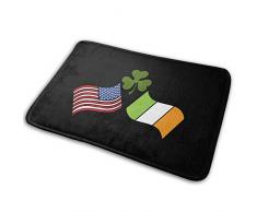 AGHRFH - Felpudo con Bandera de Irlanda y Bandera Estadounidense, Antideslizante, para casa, jardín, Puerta, tapete de Piso 15.7 x 23.5 Pulgadas