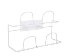 Duokon Zapatos de Montaje en Pared de Doble Capa Zapatilla de Rejilla Estante de Almacenamiento Organizador de Soporte Zapatillas de Montaje en Pared Estante de Almacenamiento(Blanco)