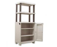 PLASTIKEN - Armario Resina Jardin Alto Lejas Con Estanteria Ken 70 Cmts