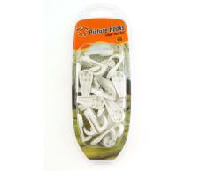 X' - Ganchos para pared (nailon, tamaño grande, 20 unidades), color blanco