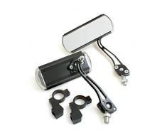 SYSTEM-S - Espejo retrovisor para Bicicleta, Estilo Retro, Color Negro