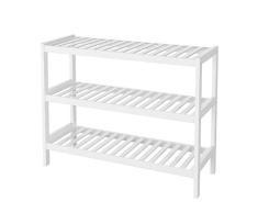 Homfa Zapatero Bambú Blanco Estantería para Zapatos Organizador Zapatos para Entrada Pasillo con 3 Estantes 70x26x55cm