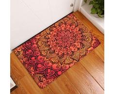Lihan Diseñador Lavable Alfombra de Piso de Cocina Alfombra de Franela Antideslizante Alfombra Tapetes de Puerta Súper Absorbente felpudos Frikis Navidad Gatos, Mandala 4 40 * 60cm/16 * 24inch