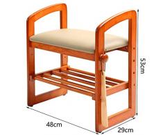 Hogar y muebles de cocina Taburetes de madera maciza Cambiar el zapato Sofá a pequeña escala Gabinete de zapatos Ropa de almacenamiento Banco de madera Estante para zapatos Moderno Simple Taburetes pa