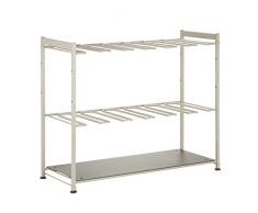 Honey-Can-Do Soporte para 6 Pares de Botas, Acero Inoxidable, Plateado y Marrón, 68.58x27.94x6.98 cm