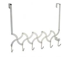 MSV Patera Extensible CROMADA 6 Ganchos, Acero, Plateado, 1x33x69 cm