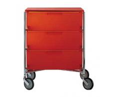 Kartell 2010L4 - Cajonera con ruedas, color naranja