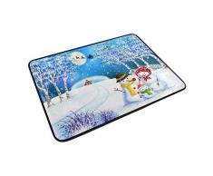 Use7 - Felpudo navideño para Interiores y Exteriores (60 x 40 cm), diseño de muñeco de Nieve