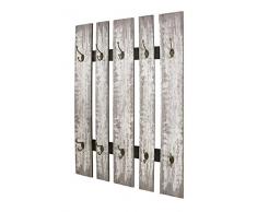 Haku Möbel Perchero de Pared, Acero, Gris, 9 x 65 x 100 cm
