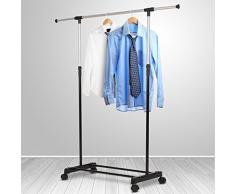 Truefans Perchero Ajustable con Ruedas Perchero de Ropa Extensible Estante