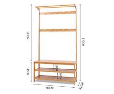 LXYFMS Color natural Longitud 50 cm Pasillo simple Zapatero de pasillo Estante de bastidor Estante de zapato de bastidor Colgador de combinación Combinación de zapato Banqueta de salón 170 x 31 x 90 c