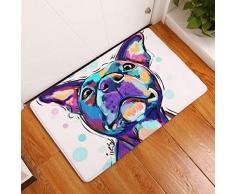 Lihan Diseñador Lavable Alfombra de Piso de Cocina Alfombra de Franela Antideslizante Alfombra Tapetes de Puerta Súper Absorbente felpudos Frikis Navidad Gatos, Perro 9 40 * 60cm/16 * 24inch