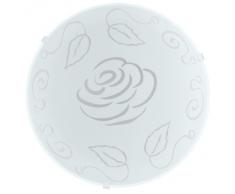 EGLO 89238 iluminación de techo Blanco E27 - Lámpara (Blanco, Dormitorio, Cocina, Salón, Alrededor, Cepillado, Vidrio, Acero, IP20)