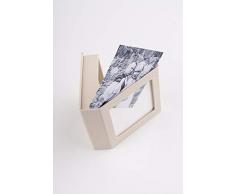 codiarts. usb-Box01 - Caja con Funda de Tela y Ventana para Memoria USB (11 x 11 x 3 cm), Color Crema