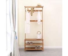 TLMY Colgador de Piso y Estante para percheros, Perchero, combinación Dormitorio Simple, casa, Zapato, Banco, Gancho de la Sala de Estar, 50 * 31 * 170 cm Perchero