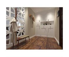 XIAOYAN Piso de pie Perchero con zapato Banca Perchero Estante de zapatos Cambio de sus zapatos Taburete Combinación de Hall Dormitorio Entrada Sombrero Soporte Colgador 5 Ganchos Banco central de zapatos Caucho Pisos de madera