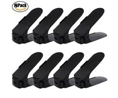 Organizador zapatos Soporte de calzado | organizador de calzado con ranura (8PCS-Negro) Ahorro de espacio de Almacenamiento de Zapatos duradera