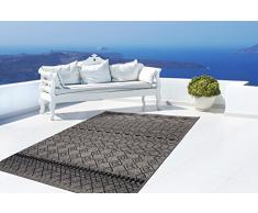 Alfombra Interior Exterior Alfombrilla resistente a la humedad Fibra sintética Plata Gris - 80cm x 150cm