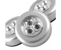 3 x 3 LEDs Luz Lámpara Fácil para Armario Coche Cajón