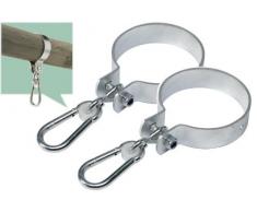 Set x 2 Ganchos para hamaca Abrazadera para hamaca 100 mm Galvanizado