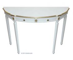 Consola Mesa Auxiliar, Mesa de Madera lacada con Detalles de Oro, Consola de Madera Estilo clásico, Mesa de recibidor, Mueble Hecho a Mano por Artesanos Italianos