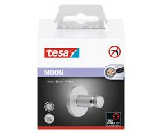 Percha de toallas moderna tesa Moon, apariencia de acero inoxidable, autoadhesiva, tecnología de montaje adhesiva, 36 x 36 x 36 mm