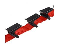 SODIAL(R) Durante correas suspension de puerta ajustable Gorra Bolsa Ropa Perchero Organizador Ganchos - Rojo