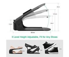 IDABAY Soporte ajustable para zapatos apilable, ahorro de espacio, armarios, estantes para armario