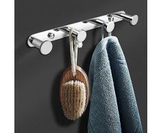 Lolypot 4 Ganchos Toalla Gancho Percheros de pared Bata Percha 304 Acero inoxidable Cromo Perchero pared de Cocina Baño Colgadores Gancho de puerta