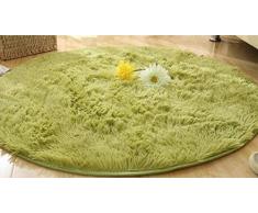 Morbuy Tapete Redondo Felpudos Alfombra 60CM/80CM/100CM Hogar Antideslizante Alfombras Piso Moqueta Mats Pad para Habitación Lavable Decorativo Suave Superficie (80cm, Rosa roja)