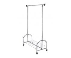 Wenko Profi 4364810 Perchero con Ruedas, Metal Cromado, Plateado, 185x121x52 cm