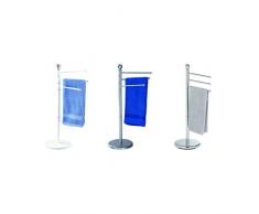 Wenko 18553100 Exclusiv toallero pie Satinado - Perchero, Brazos Flexibles, Acero, 48.5 x 90 x 28.5 cm, Satinado