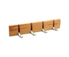 Harbour Housewares Perchero de Pared con 4 Brazos - Ganchos metálicos Plegables - Natural