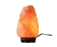 Gadgy Lampara de Sal del Himalaya (2-3kg) | Natural Cristal | con Base de Madera | Terapeutico Ambiente Rosa Luz de Noche